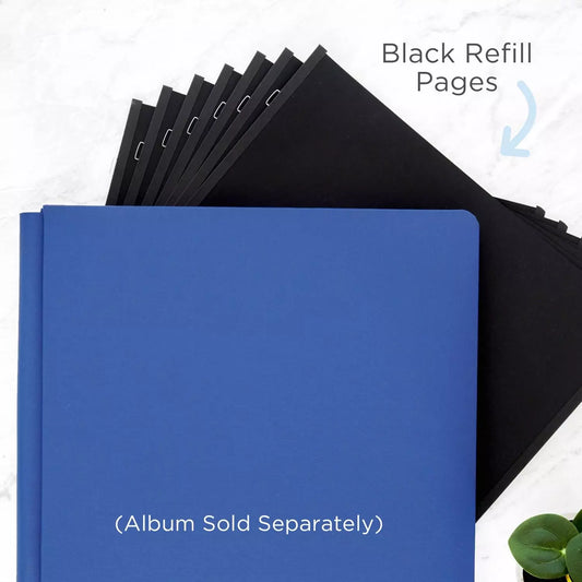 Black 12x12 Plain Pages and Protectors (16/pk)