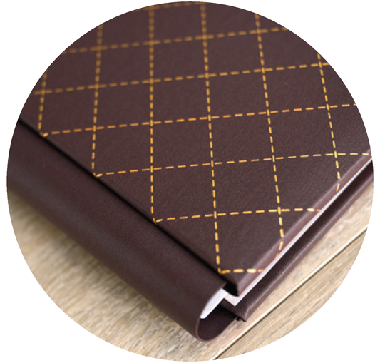 8x8 Chocolate Quilted Stitch Album Cover - Chocolate