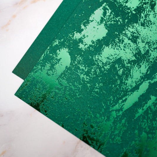 Dark Green Molten Lava Foiled Paper (6/pk)