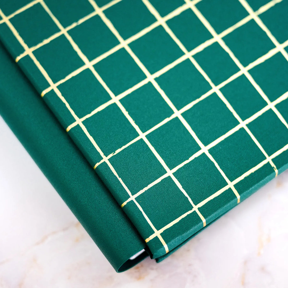 Golden Grid Scrap Journal - Hunter Green