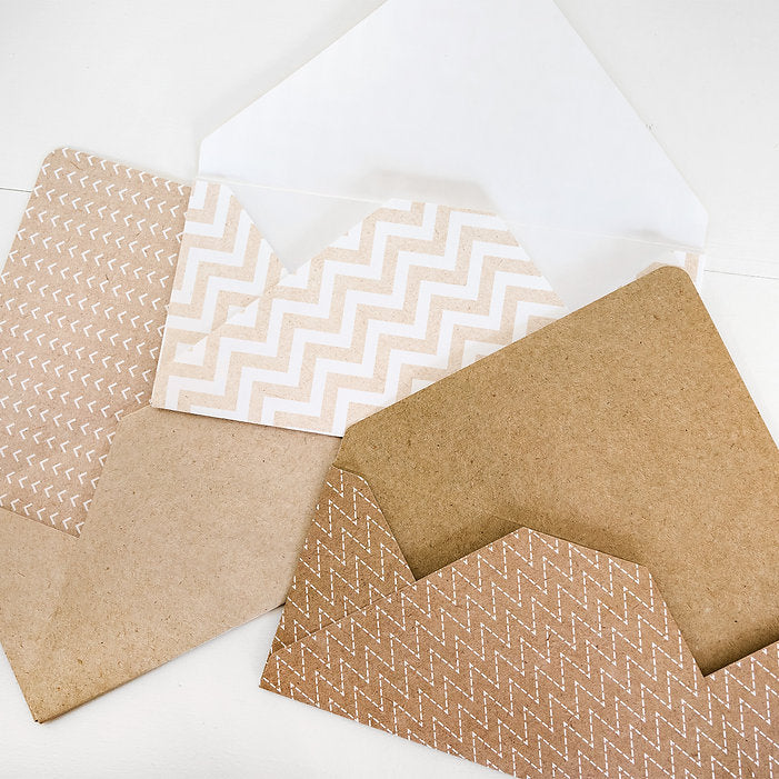 Kraft Stripes 4x6 Envelope Paper Pack (12/pk)