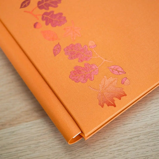 8x8 Falling Leaves Foiled Album Cover - Pumpkin