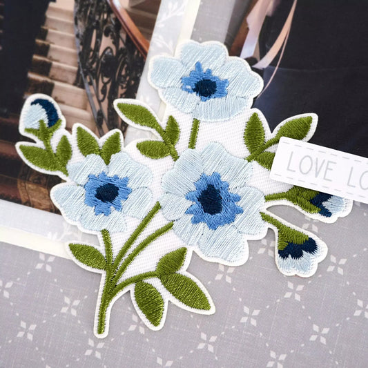Something Blue Embroidered Adhesive Embellishments (7/pk)