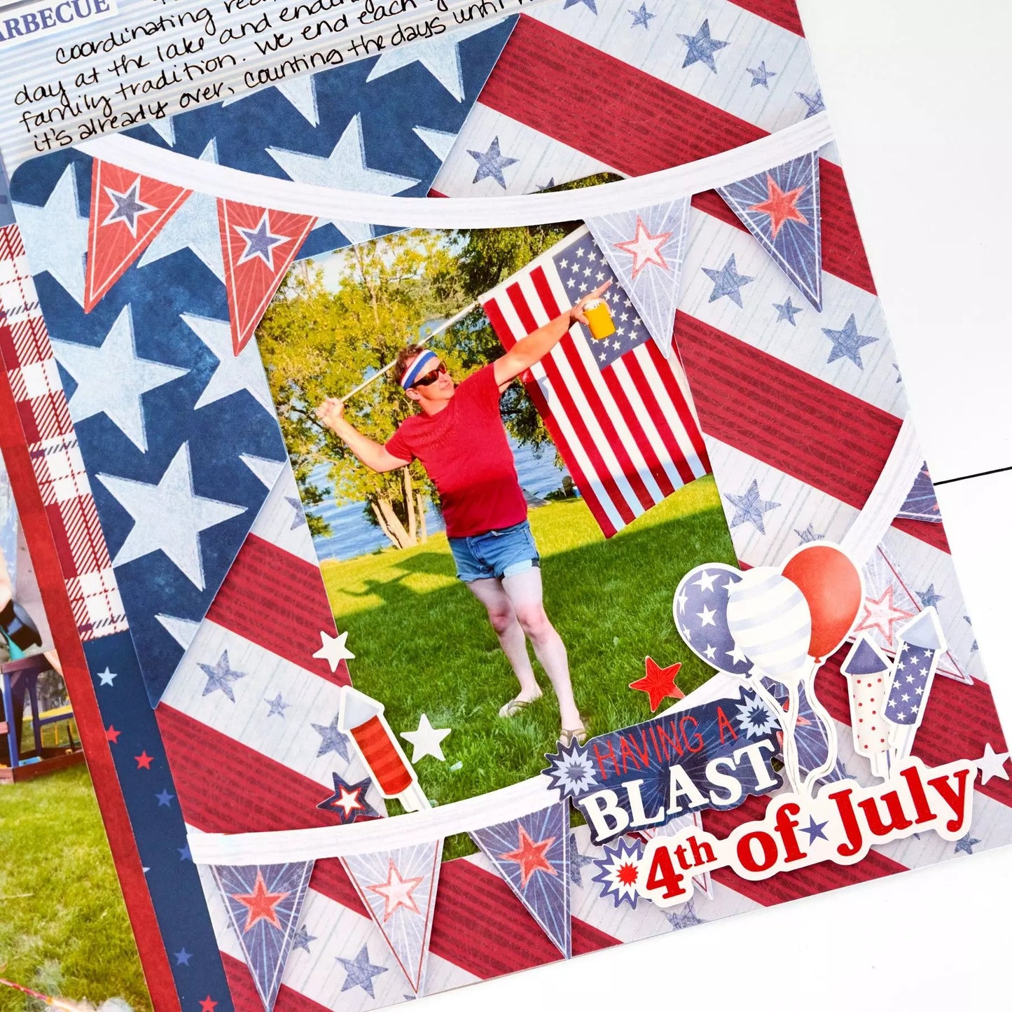 Perfectly Patriotic XL Layered Frame Embellishment