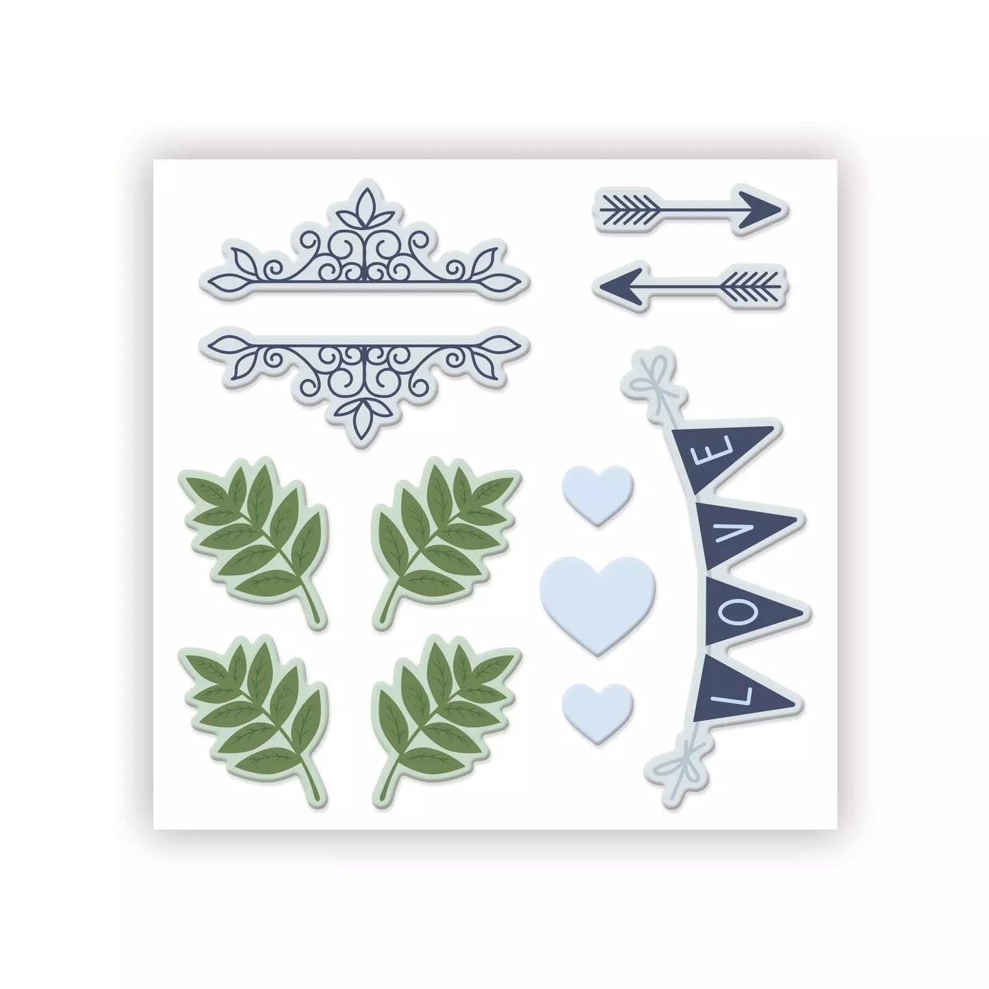 Something Blue Embossed Embellishments (40/pk)