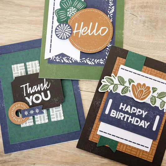 Welcoming Woodblock Prints Trio Card Kit