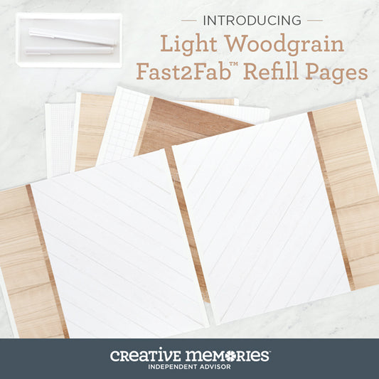 Light Woodgrain Fast2Fab 12x12 Refill Pages