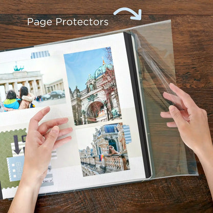 Black 12x12 Plain Pages and Protectors (16/pk)