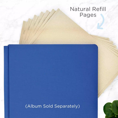 Natural 12x12 Plain Pages and Protectors (16/pk)