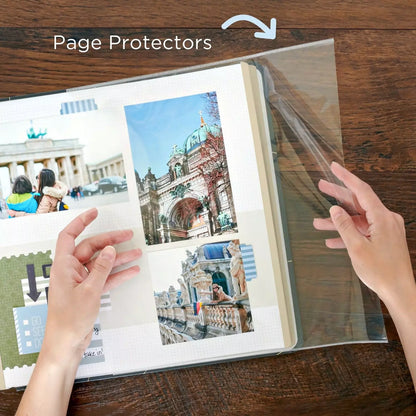 Natural 12x12 Plain Pages and Protectors (16/pk)
