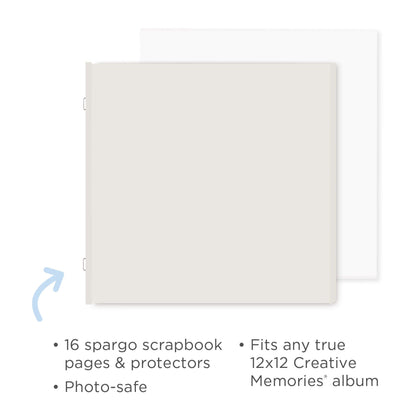 Spargo 12x12 Plain Pages and Protectors (16/pk)