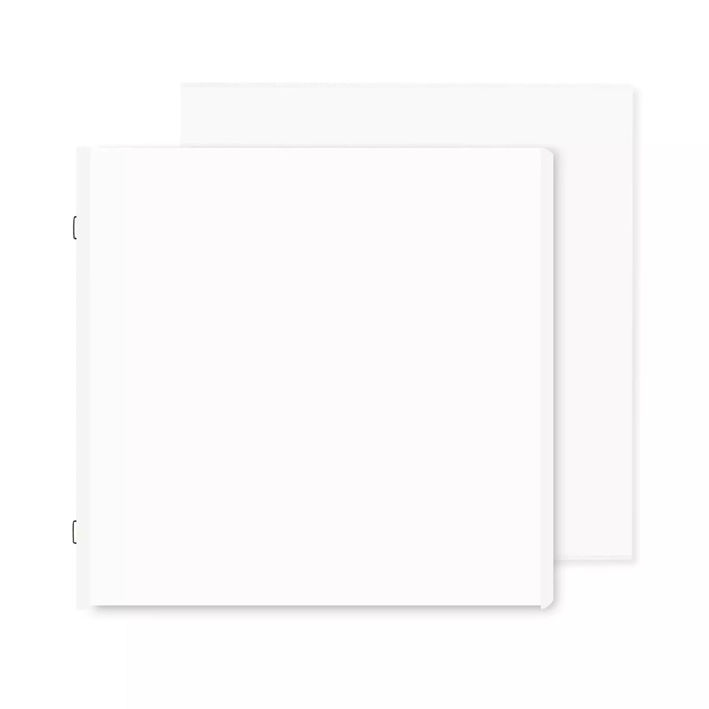 White 12x12 Plain Pages and Protectors (16/pk)