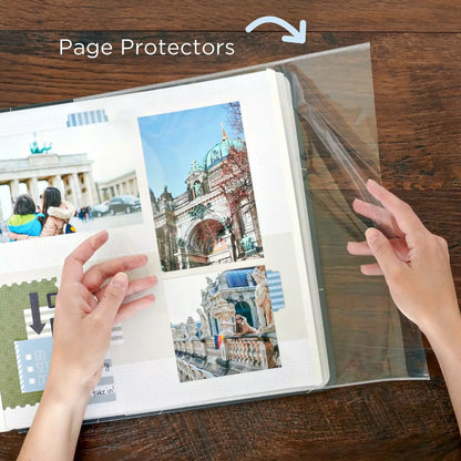 White 12x12 Plain Pages and Protectors (16/pk)