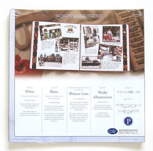 12x12 Original Pages - White (NOT TRUE Fits vintage CM Albums)