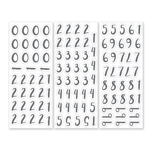 Gray Number Stickers