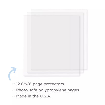 Spargo 8x8 Plain Pages and Protectors (12/pk)
