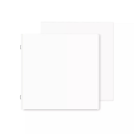White 8x8 Plain Pages and Protectors (12/pk)