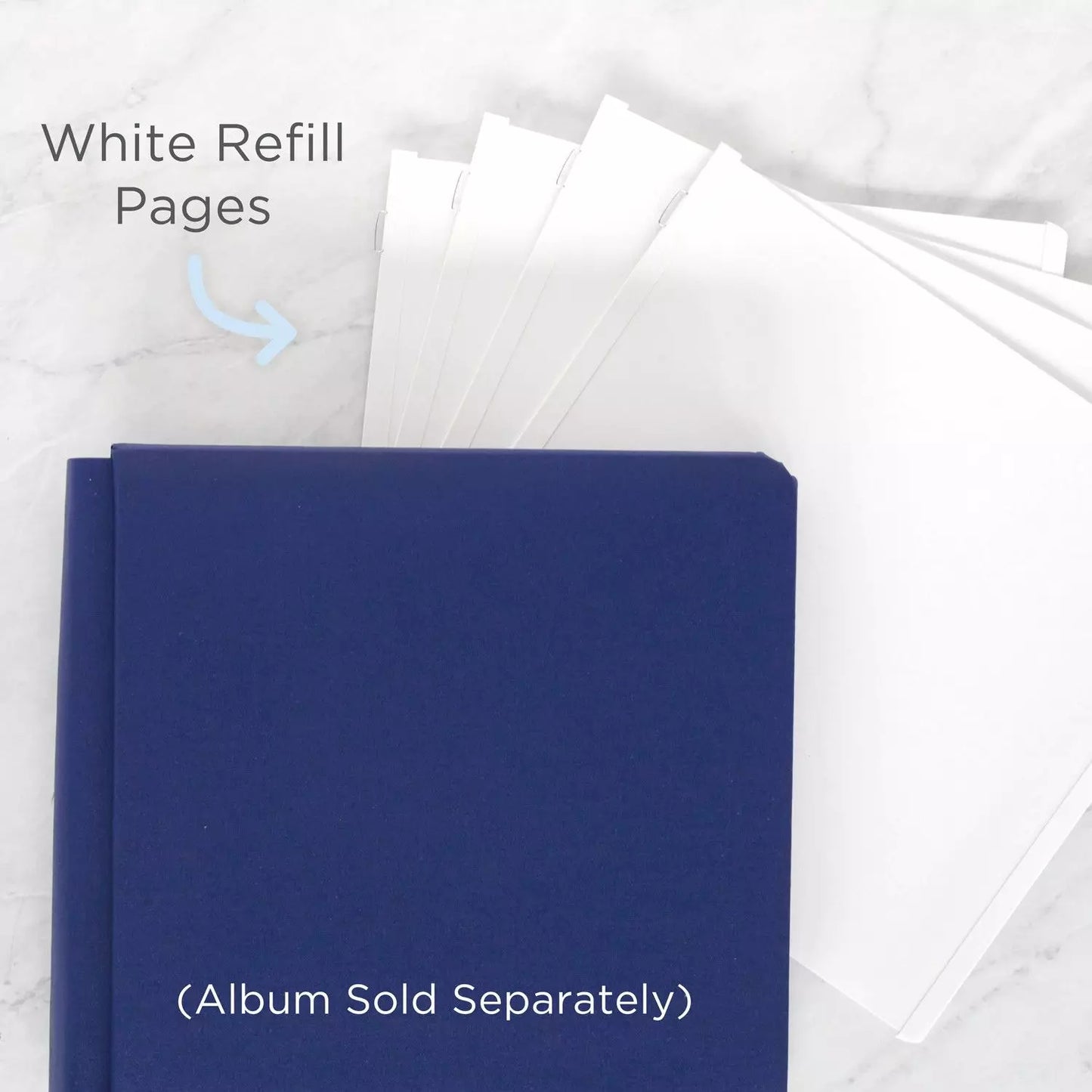 White 8x8 Plain Pages and Protectors (12/pk)