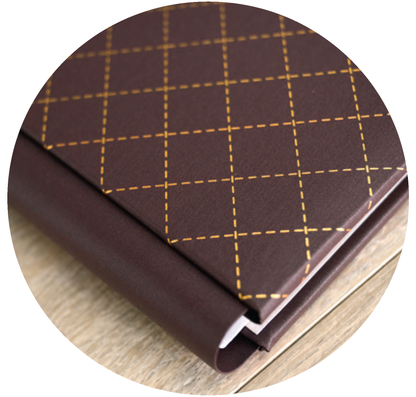 8x8 Chocolate Quilted Stitch Album Cover - Chocolate