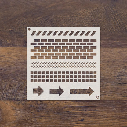 5x5 Inking Stencil - Industrial Elements