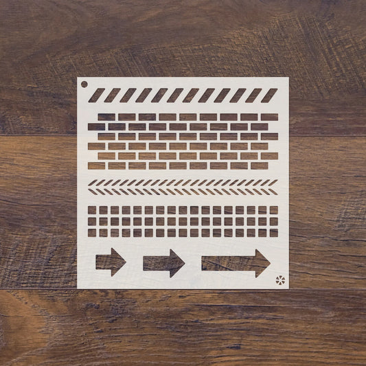 5x5 Inking Stencil - Industrial Elements