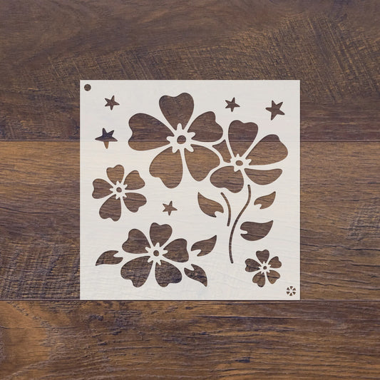 5x5 Inking Stencil - Starry Blooms