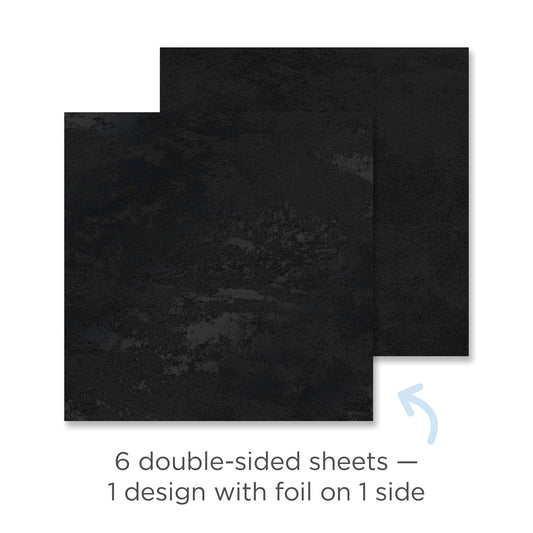 Black Molten Lava Foiled Paper (6/pk)