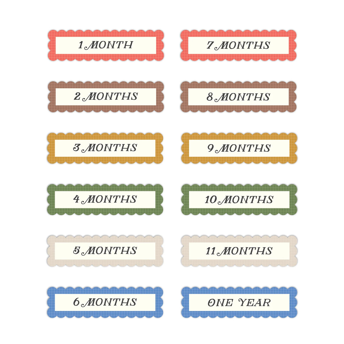 Bundle of Joy Monthly Title Embellishments (12/pk)