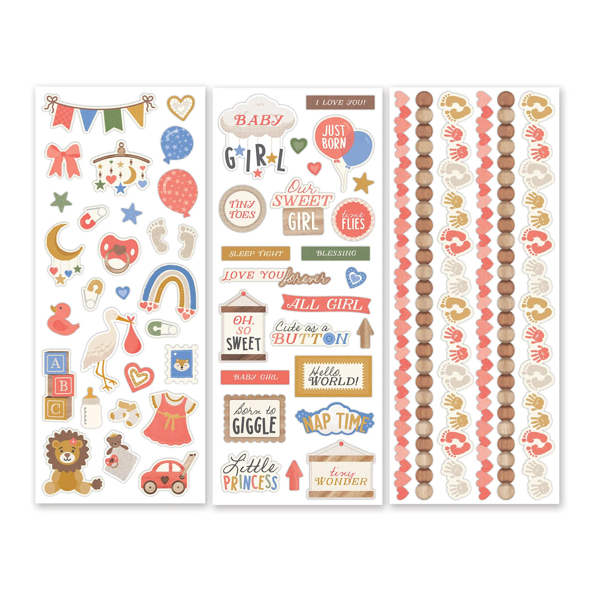 Bundle of Joy Stickers - Girl (3/pk)