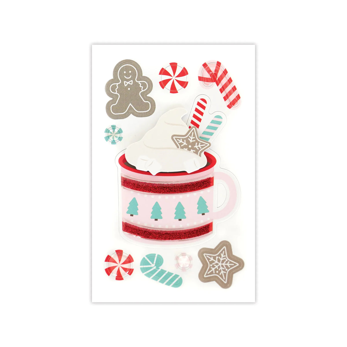 Cocoa Cheer Glitter Layered Mini Embellishments
