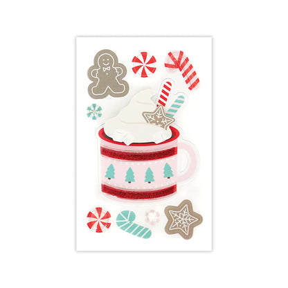 Cocoa Cheer Glitter Layered Mini Embellishments