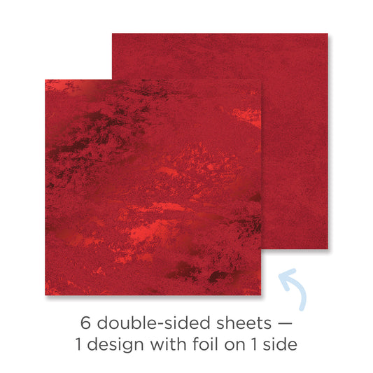 Cranberry Molten Lava Foiled Paper (6/pk)