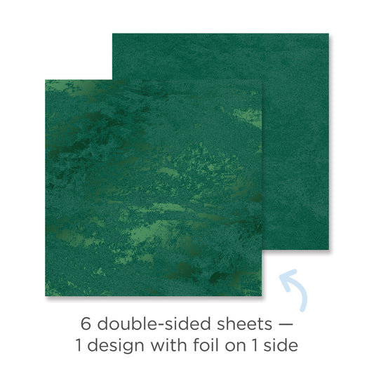 Dark Green Molten Lava Foiled Paper (6/pk)