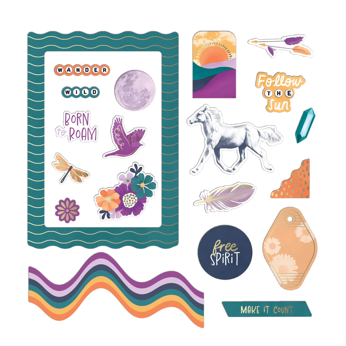 Free Spirit Foiled Embellishments (40/pk)