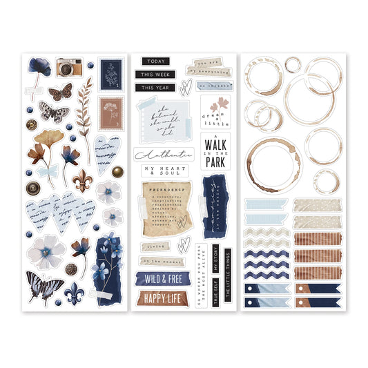 Weathered Indigo Clear Stickers (3/pk)