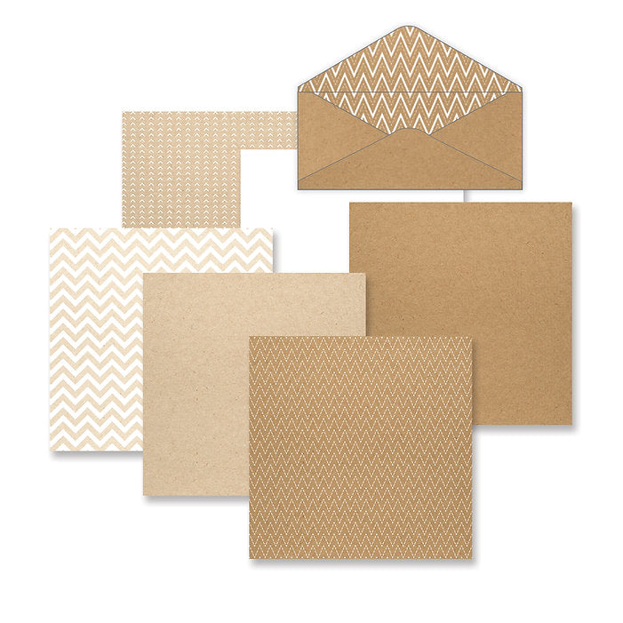 Kraft Chevrons 3.5 x 8.5 Slimline Envelope Paper Pack (12/pk)