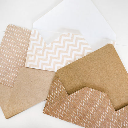 Kraft Chevrons 3.5 x 8.5 Slimline Envelope Paper Pack (12/pk)