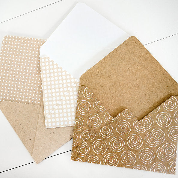 Kraft Dots 5x7 Envelope Paper Pack