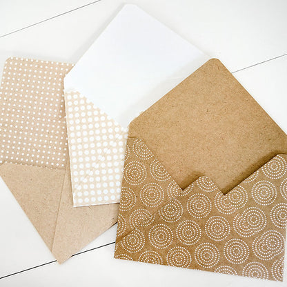 Kraft Dots 5x7 Envelope Paper Pack
