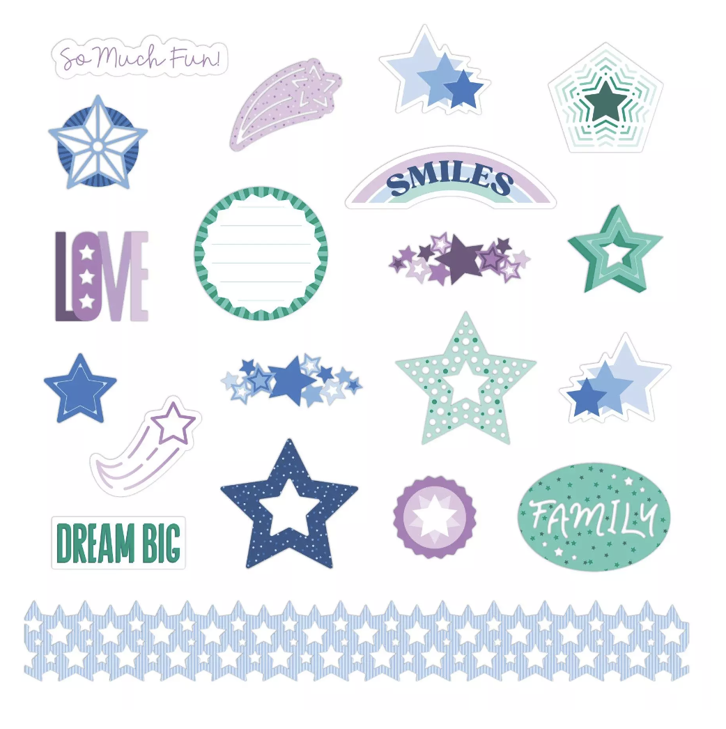 Totally Tonal Stars Laser Cut Border Embellishments