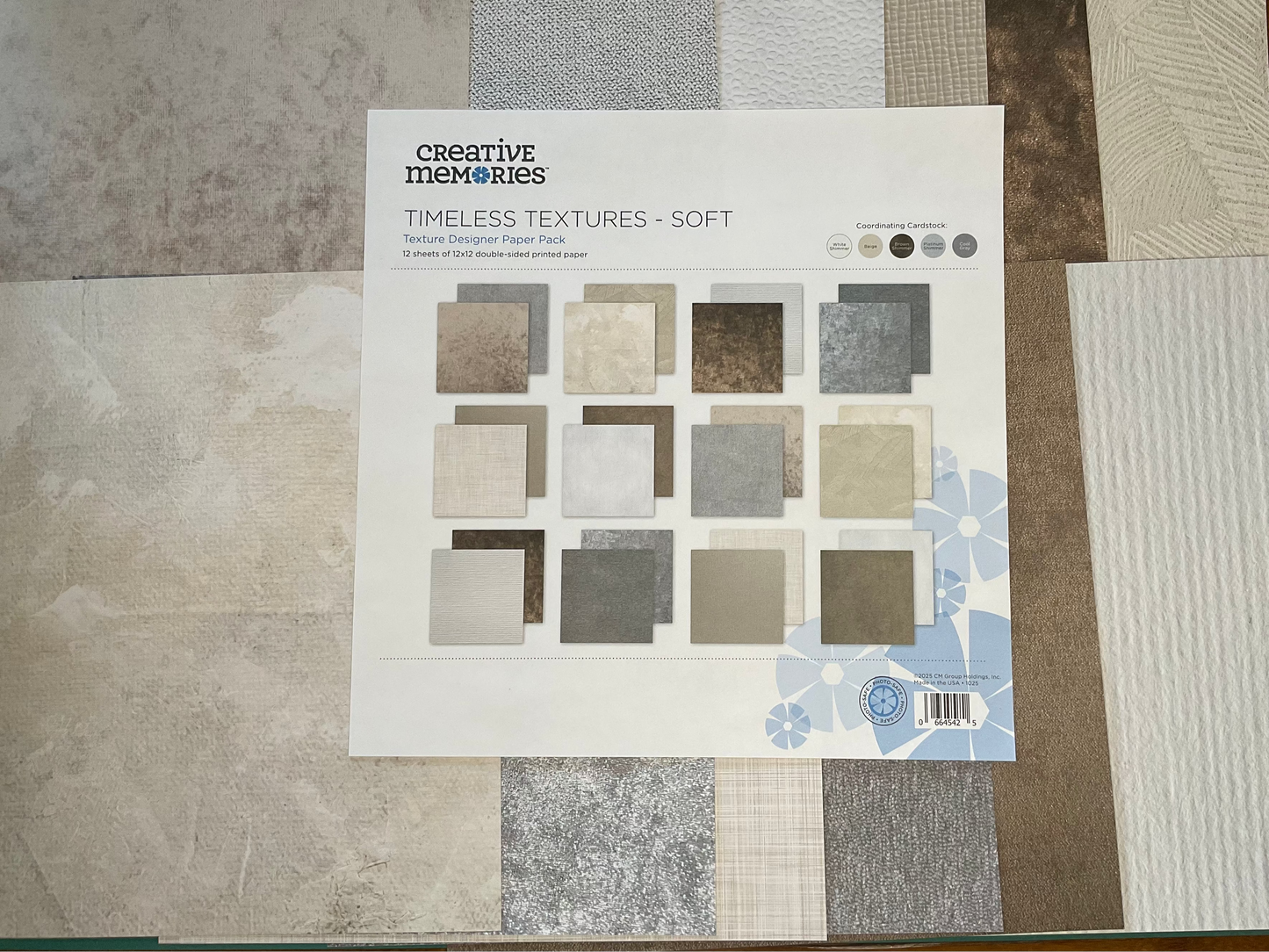 Creative Memories Timeless Textures Soft paper pack, printed textures sample