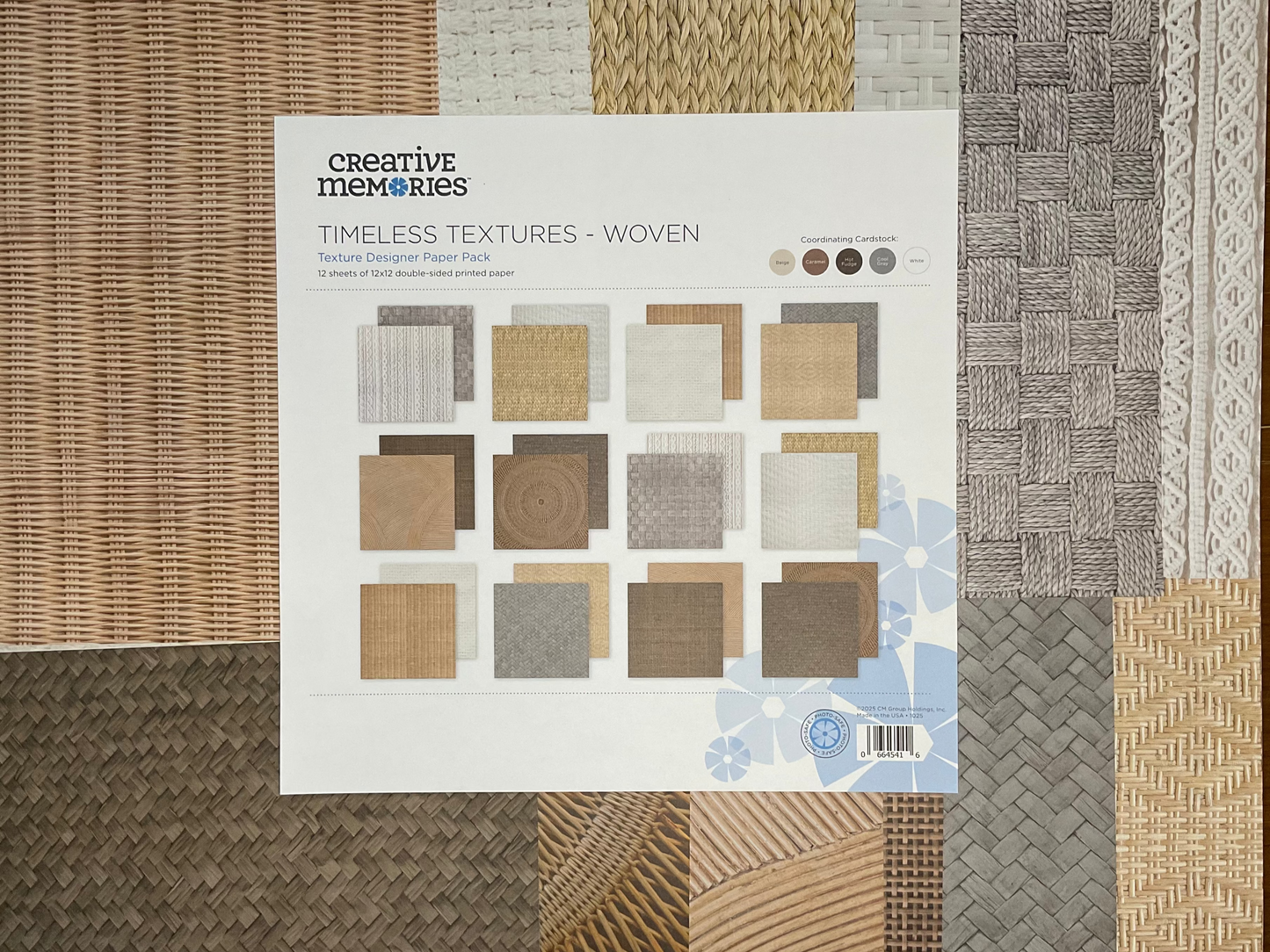 Creative Memories Timeless Textures Woven paper pack, printed textures sample