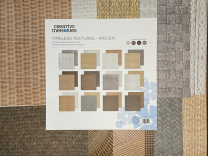 Creative Memories Timeless Textures Woven paper pack, printed textures sample
