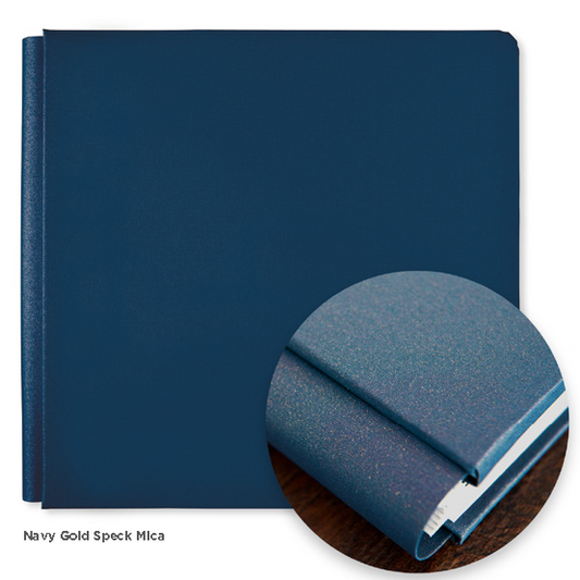 Navy Golden Mica 12x12 Bookcloth Album Cover