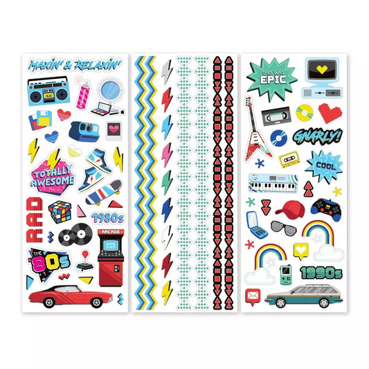 Through the Years: 1980s-1990s Stickers (3/pk)