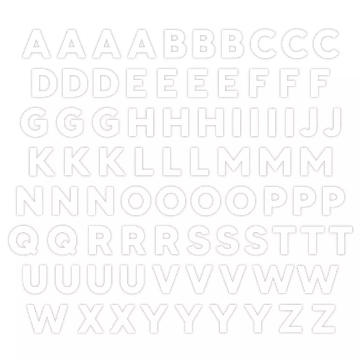 White ABC Embellishments (80/pk)