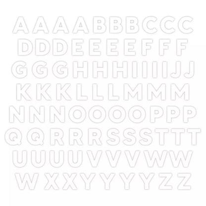 White ABC Embellishments (80/pk)