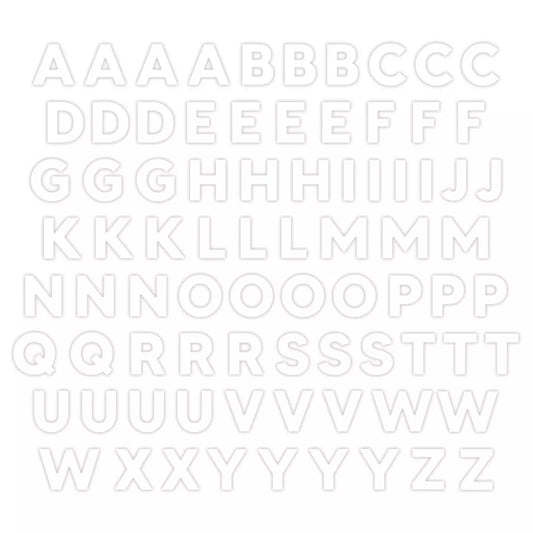 White ABC Embellishments (80/pk)