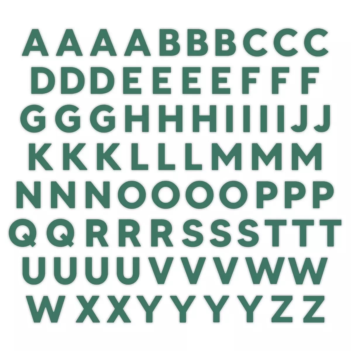 Green ABC Embellishments (80/pk)