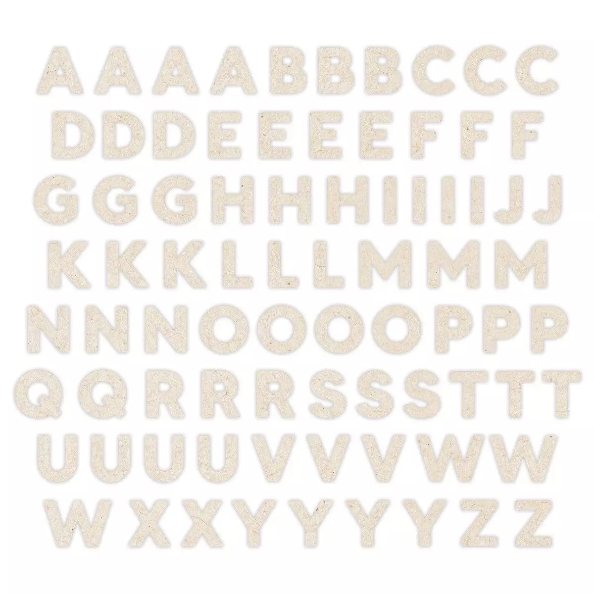 Light Kraft ABC Embellishments (80/pk)